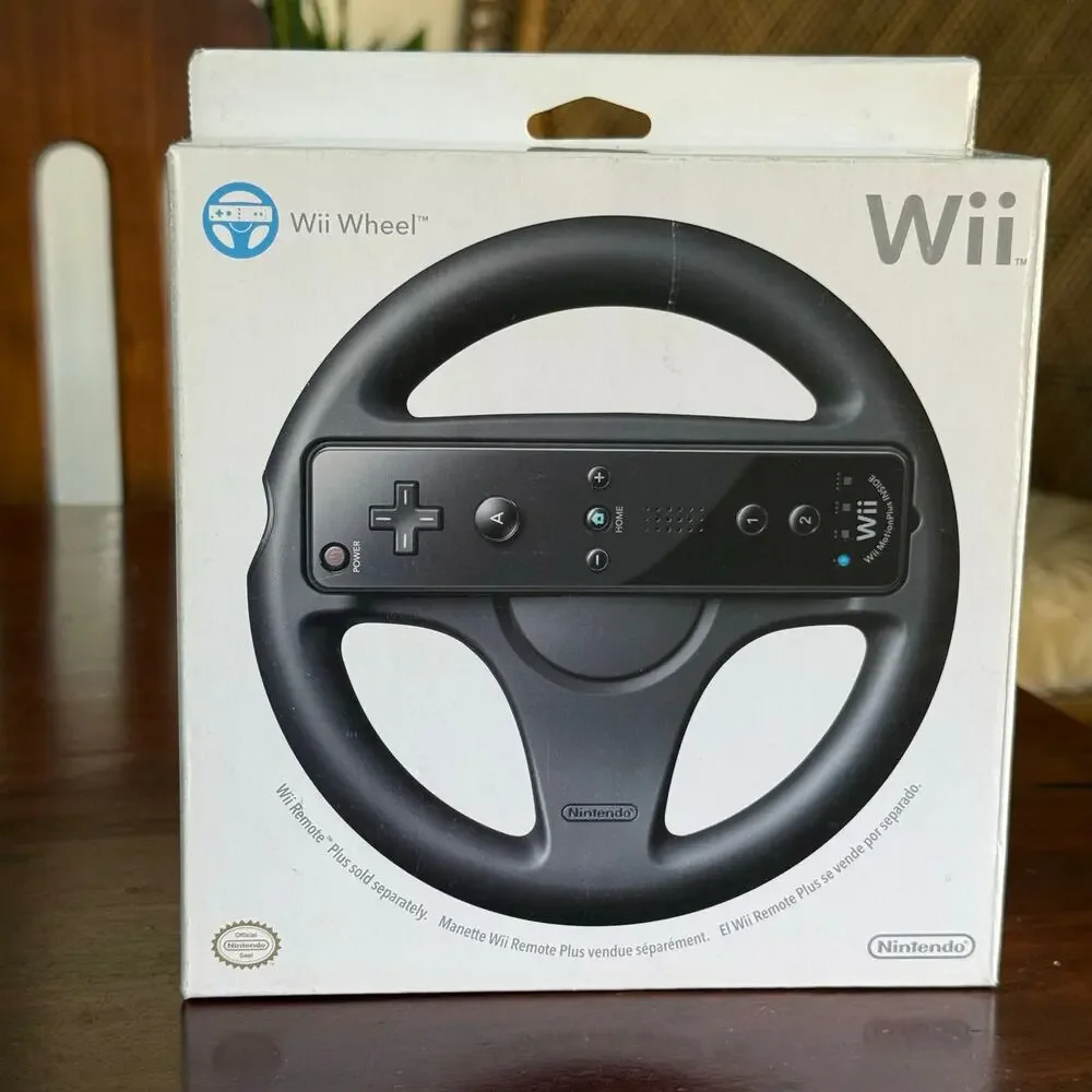NEW Nintendo Wii OEM black wheel in box sealed RVLAHAK